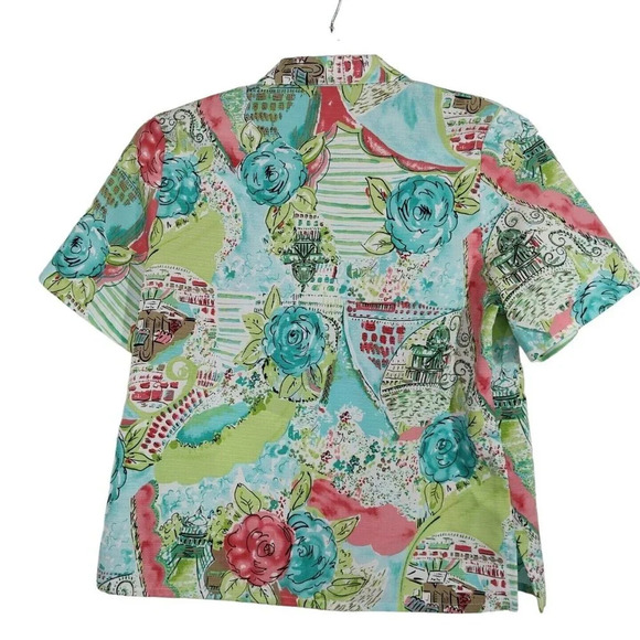 Vintage Allison Daley Button Up Shirt Blouse Top Women Petite Size 6P Collared - Picture 5 of 6